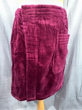 2409-Vintage Stafford Plush Velvet Wrap Skirt in Deep Wine